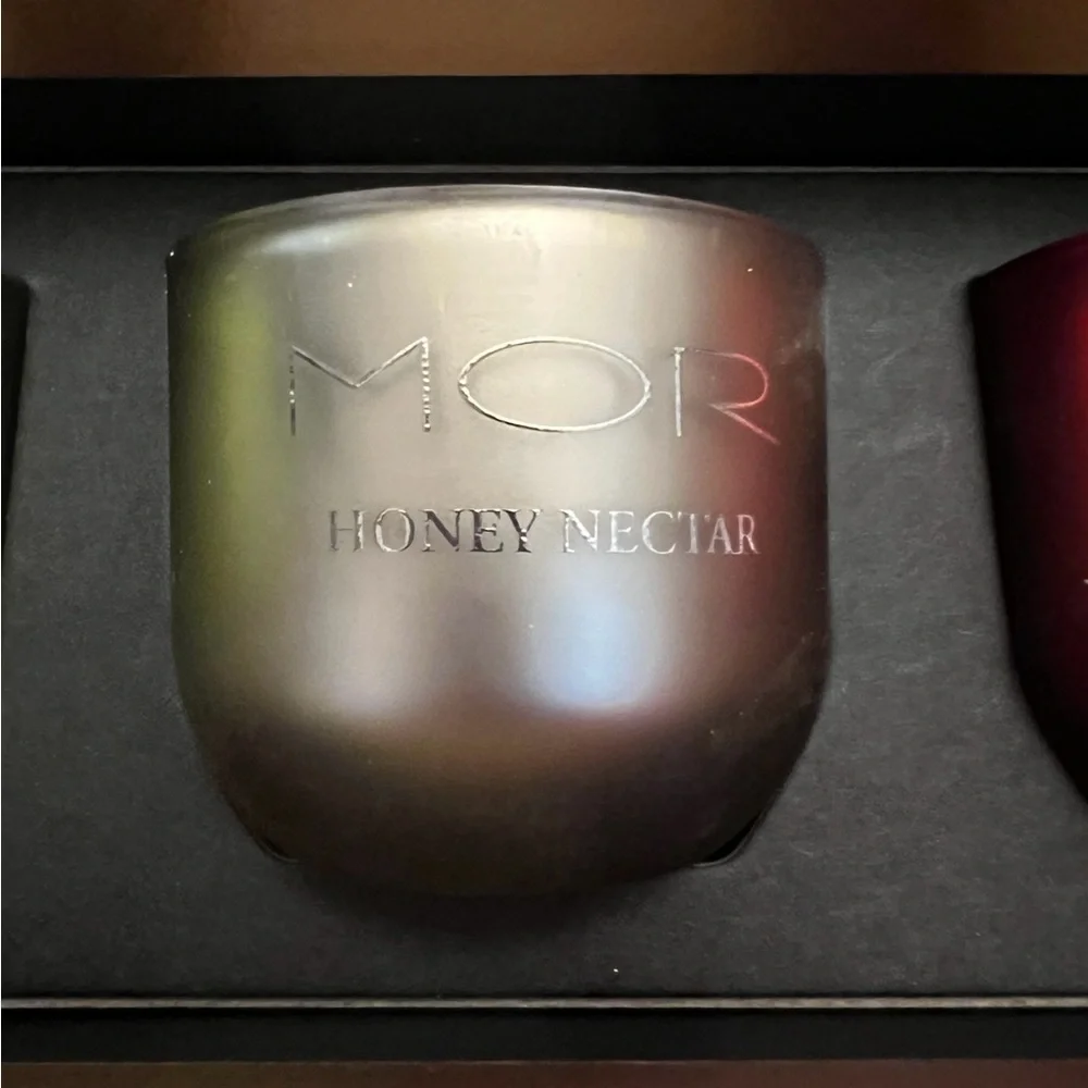 NIB MOR Australia Votive Candle Gift Set-Basil Grape, Honey Nectar, WinterBerry